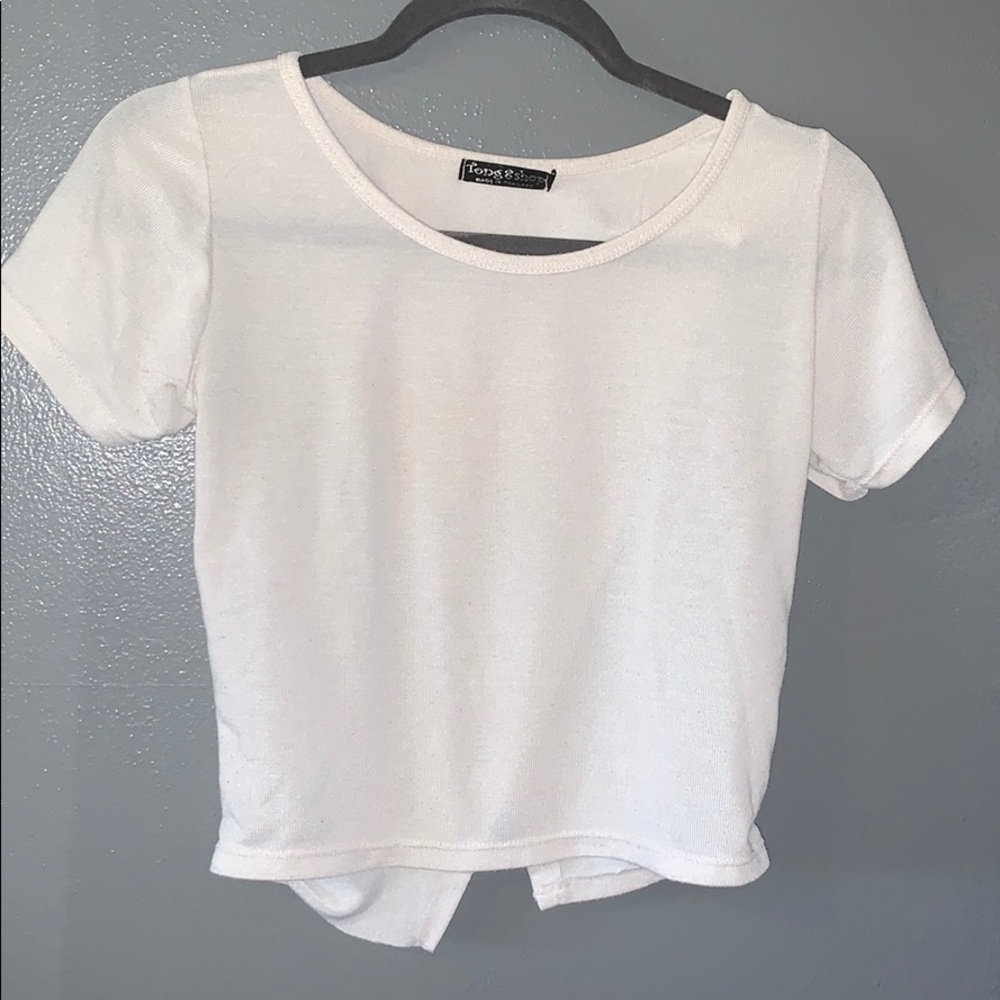 White crop top from a local boutique